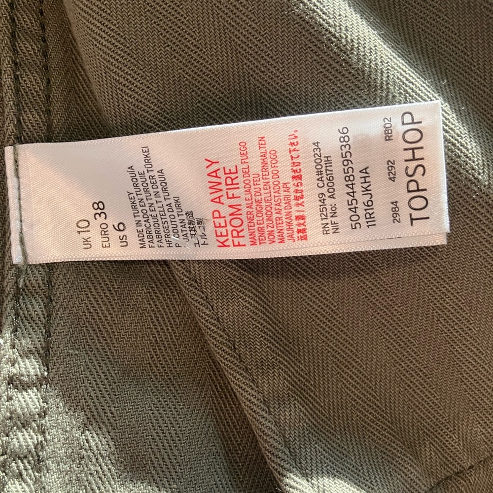 Topshop Army Green Utility Jacket - Picture 6 of 7